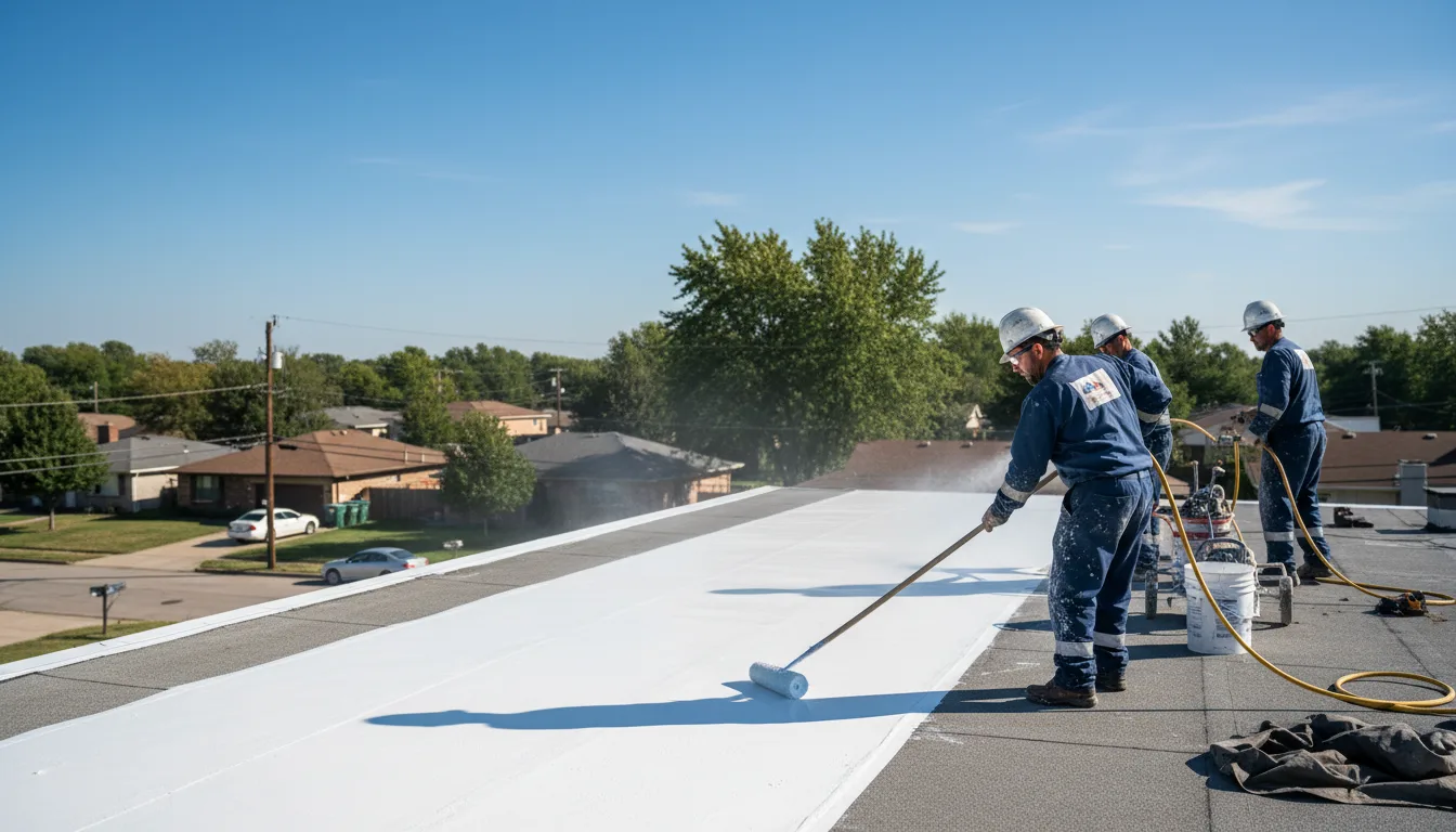 Commercial roof coating in Mcdade, TX near me